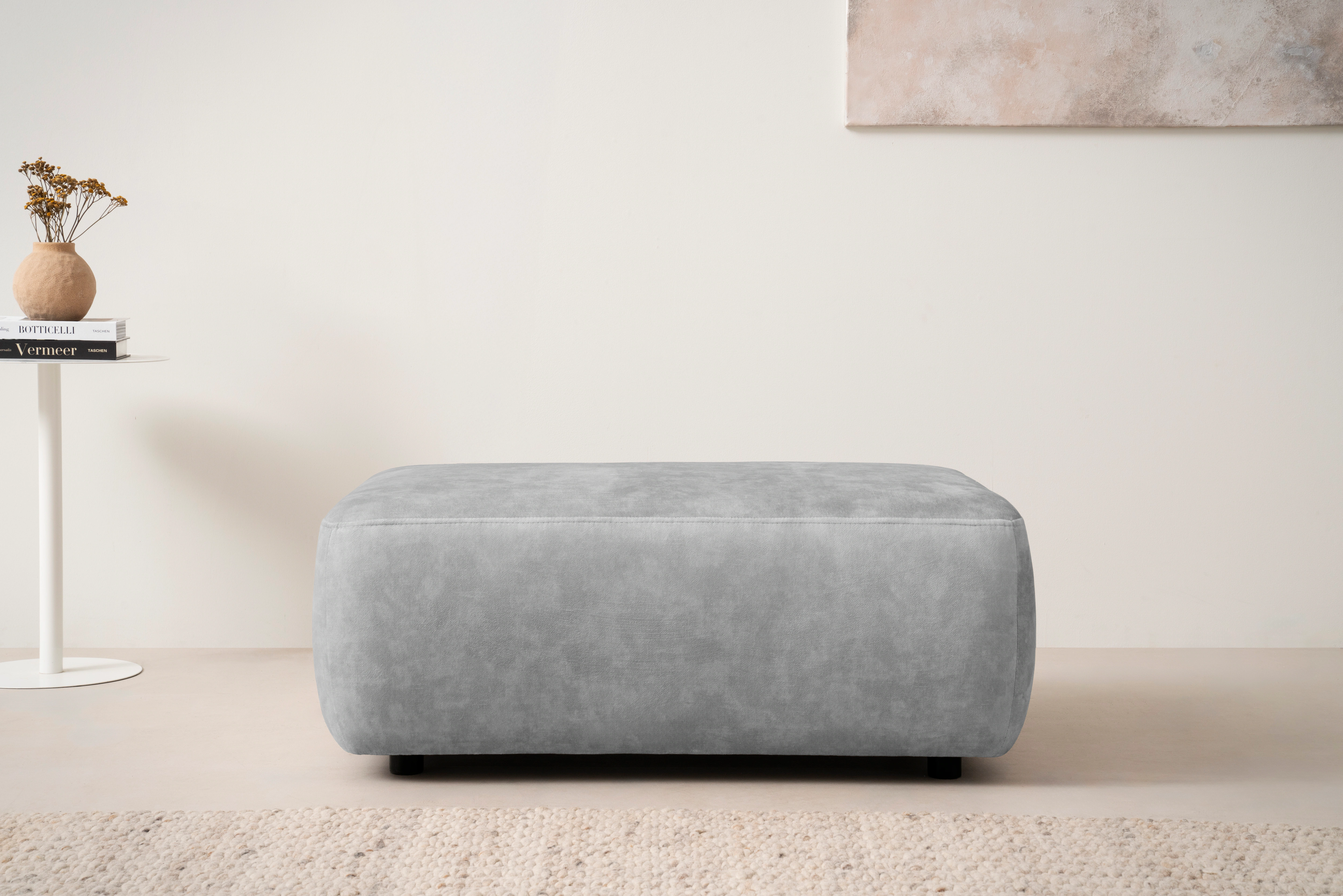 INOSIGN Polsterhocker "Torge, Hocker in Cord, Samtvelours oder Struktur", p günstig online kaufen