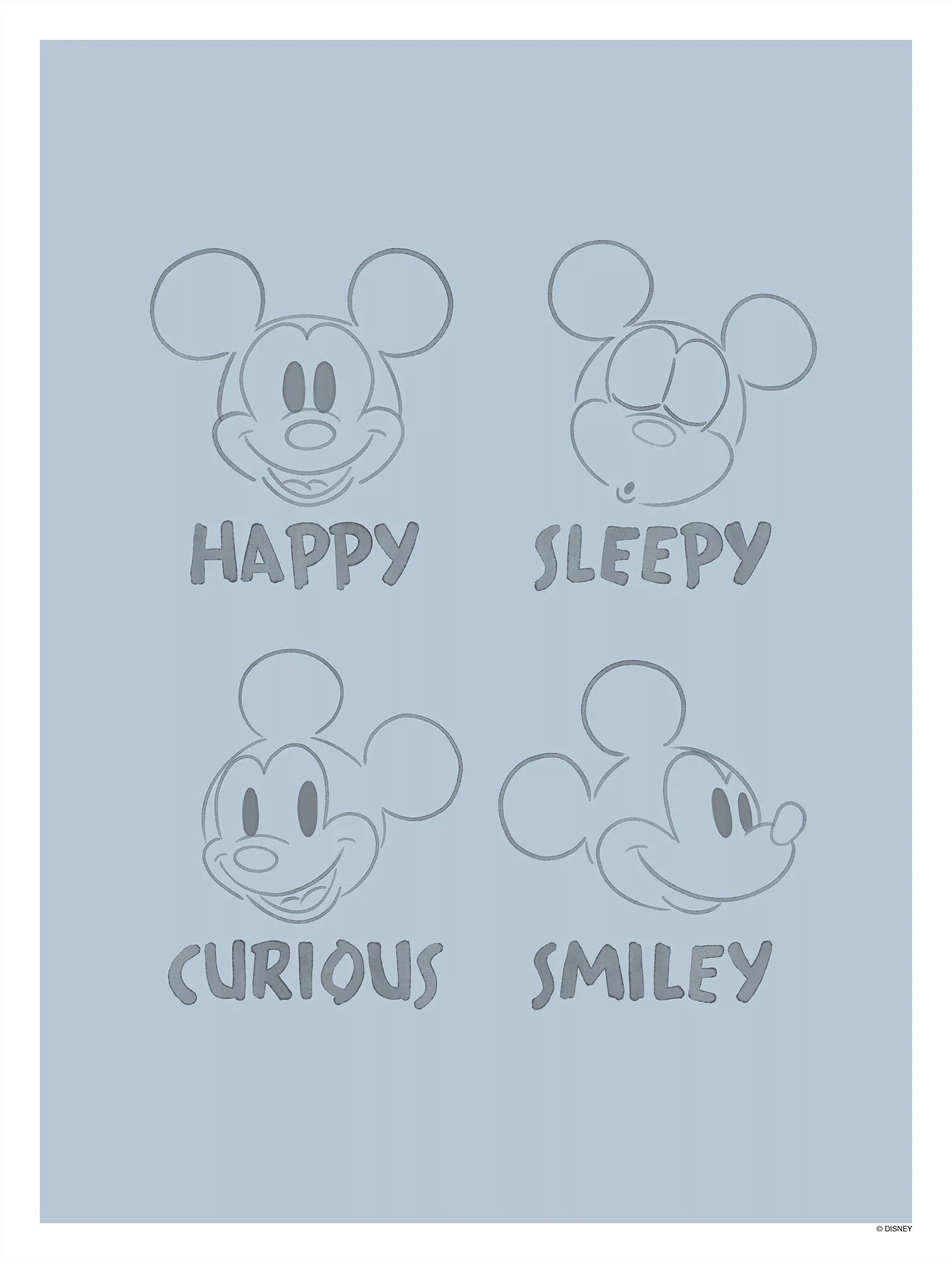 Komar Poster "Mickey Blue Emotions", (1 St.), Kinderzimmer, Schlafzimmer, W günstig online kaufen
