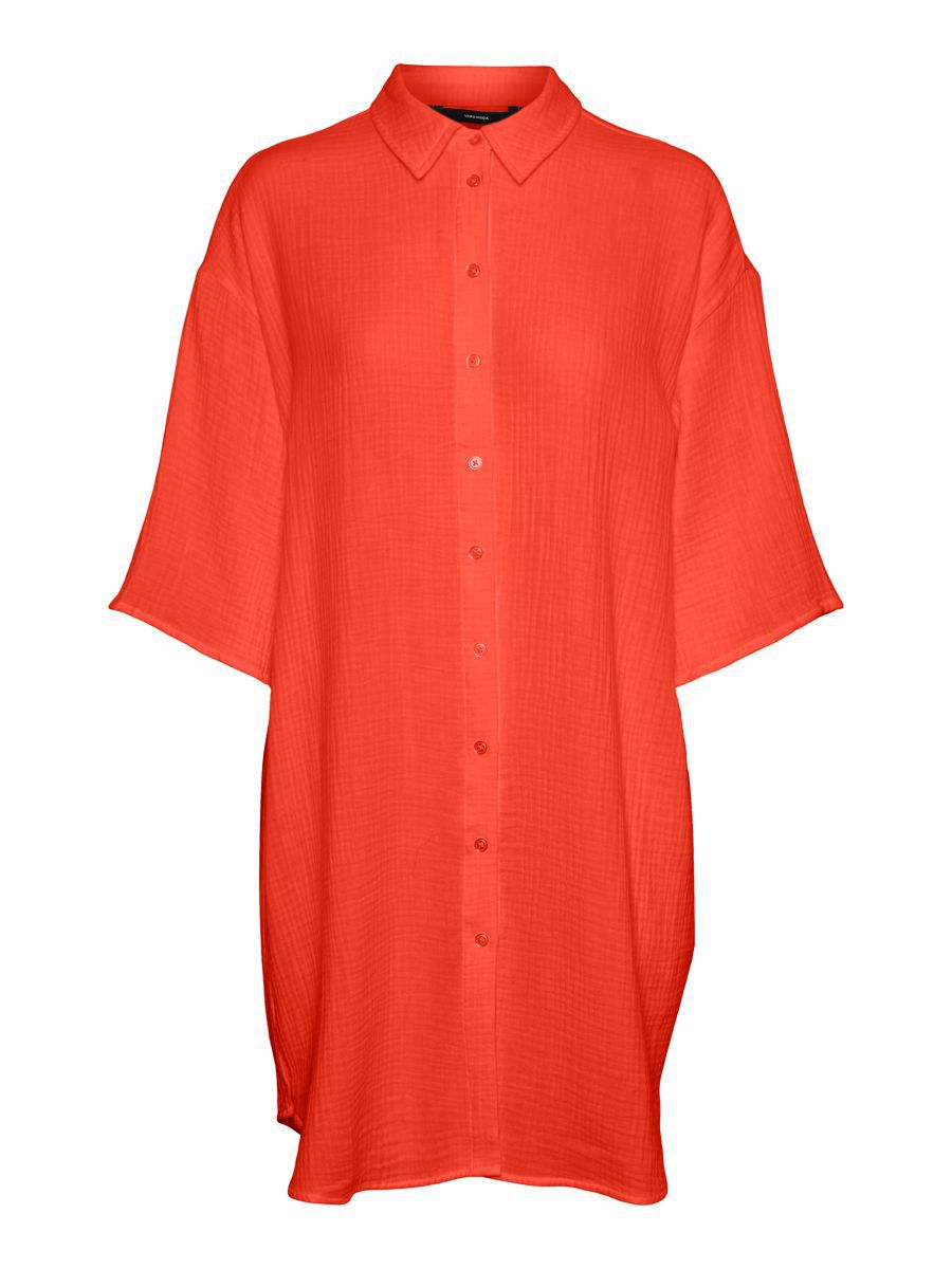 VERO MODA Langes Oversize Hemd Damen Rot günstig online kaufen