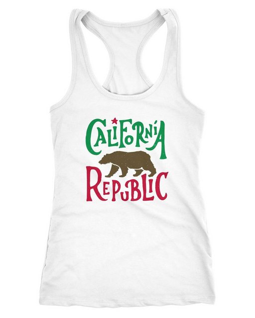 Neverless Tanktop Damen Tank-Top California Republic Kalifornien Bär Racerb günstig online kaufen