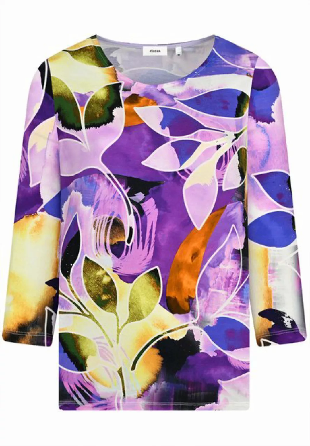 elanza T-Shirt Shirt Big Flowers - 08/purple-yellow (1-tlg) günstig online kaufen