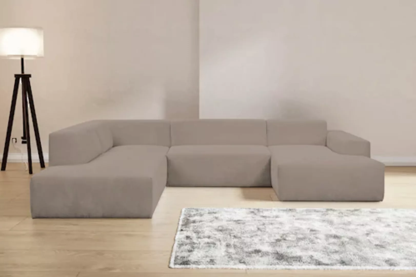 WERK2 Wohnlandschaft Zeus U-Form, Curvy Trend Wohnlandschaft mit urbaner Op günstig online kaufen