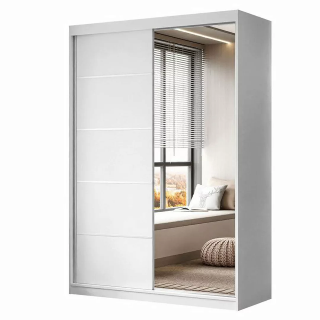 Lookway Kleiderschrank CAMARO II PLUS 150 cm mit Spiegel Schiebetürenschran günstig online kaufen