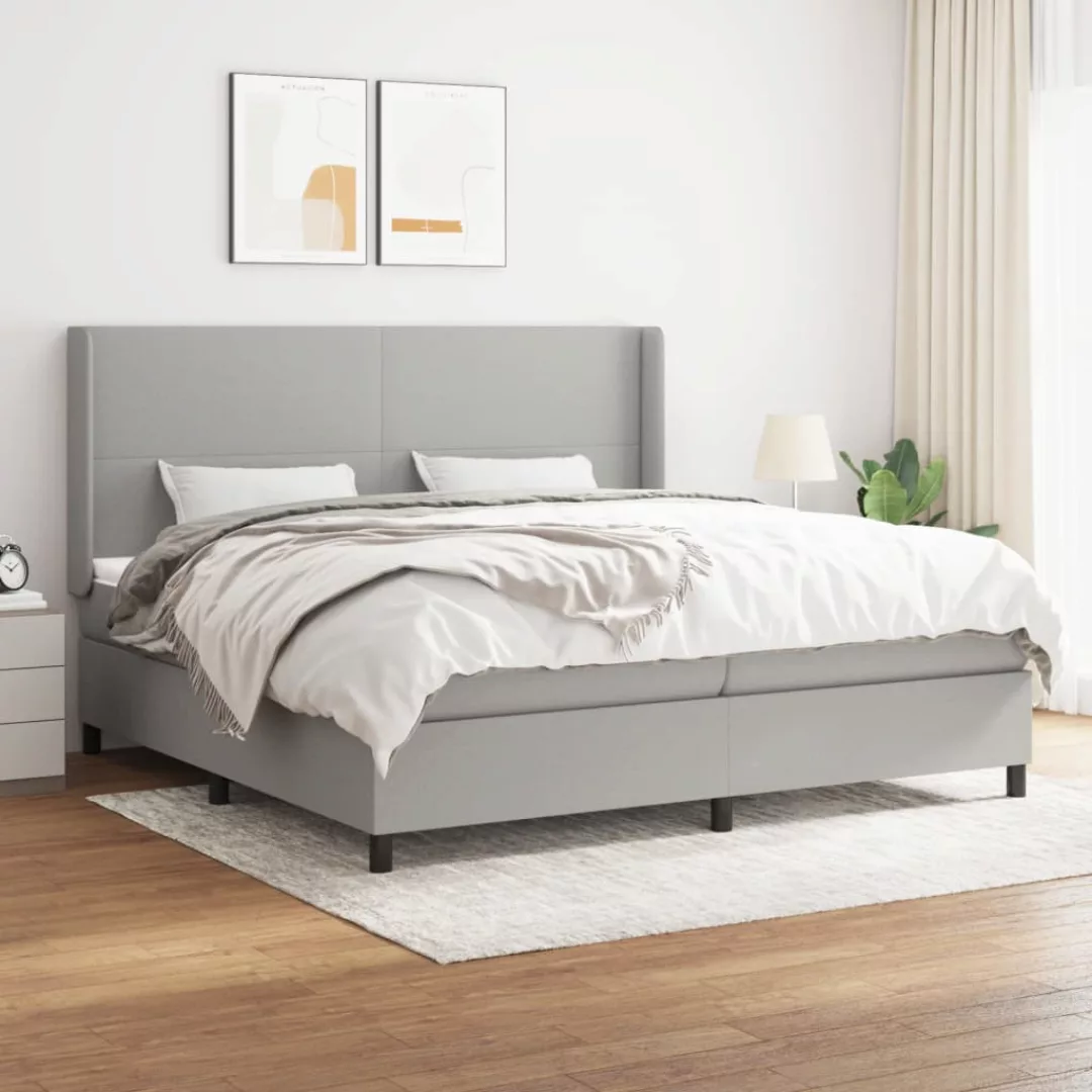 Vidaxl Boxspringbett Mit Matratze Hellgrau 200x200 Cm Stoff günstig online kaufen
