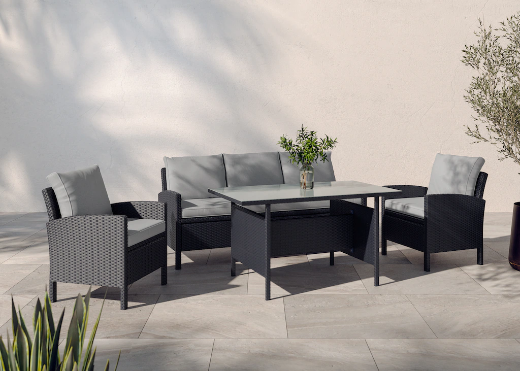 KONIFERA Gartenlounge-Set ""Brooklyn"", (Set, 12 tlg., 1x 3er Sofabank, 2 S günstig online kaufen