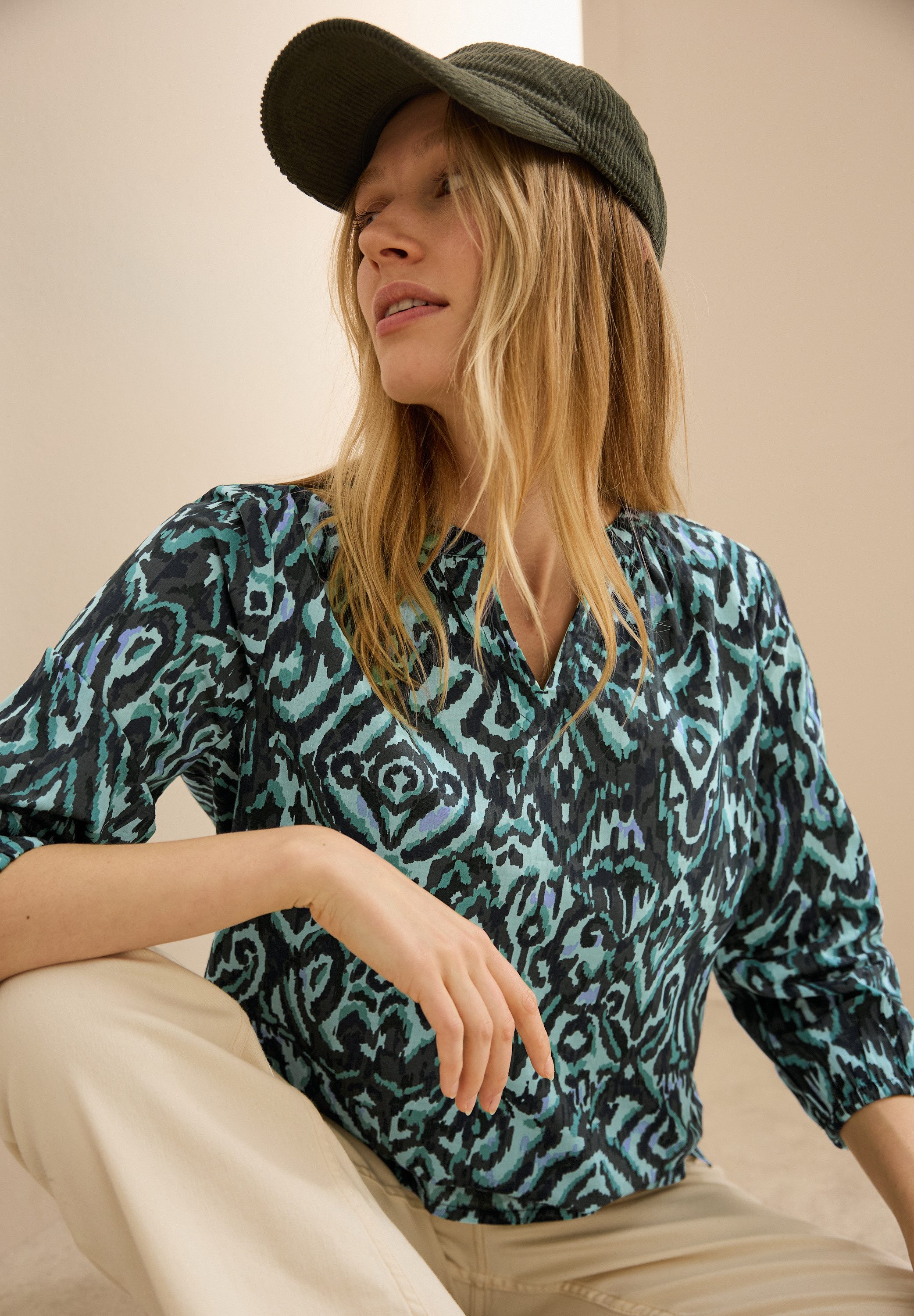 CECIL Klassische Bluse mit All-Over Print günstig online kaufen
