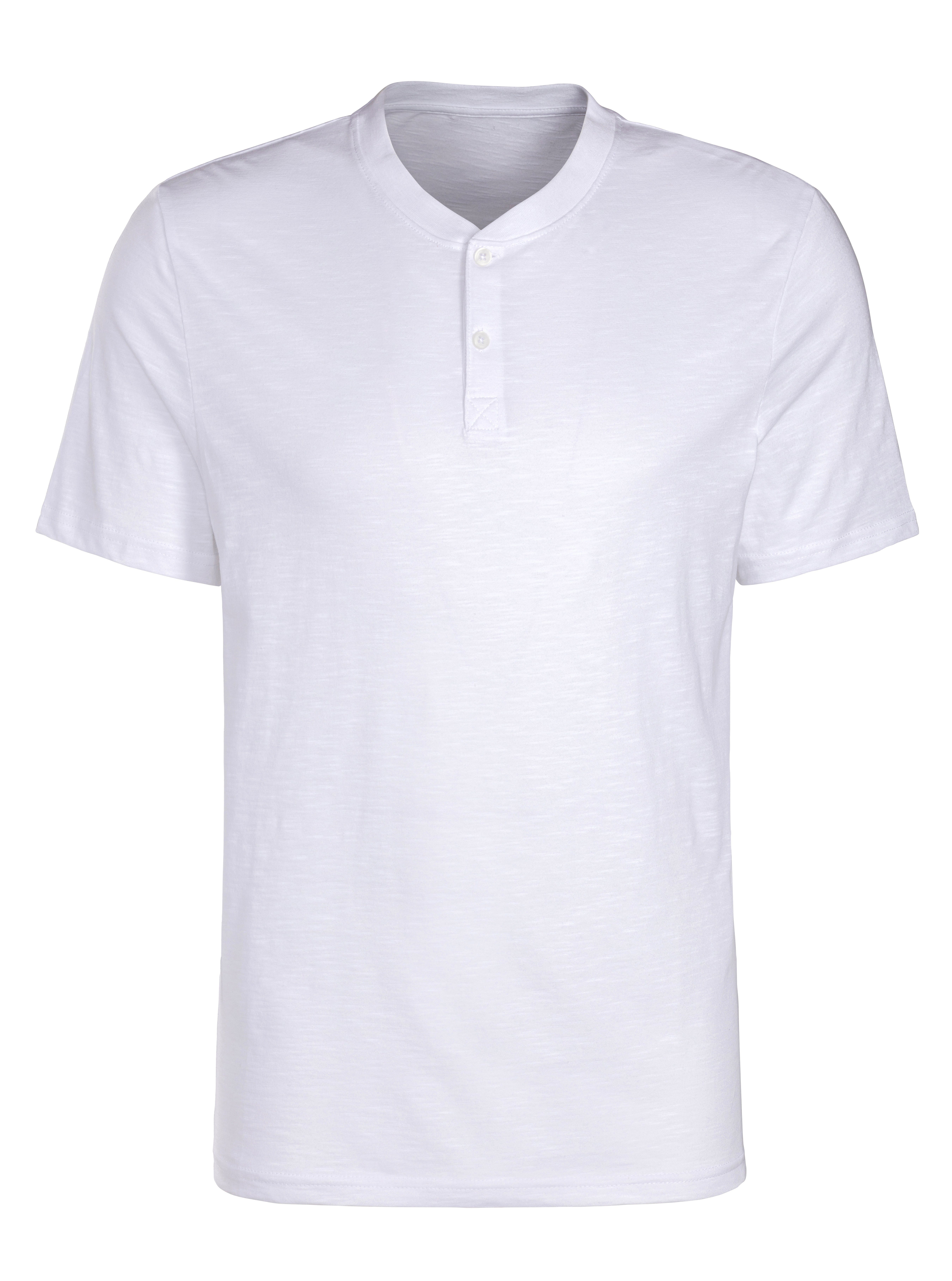 H.I.S Henleyshirt Kurzarmshirt mit Henleykragen, strukturierte günstig online kaufen
