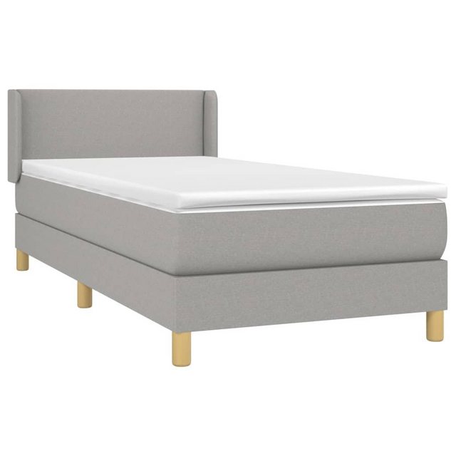 vidaXL Bett Boxspringbett mit Matratze Hellgrau 80x200 cm Stoff günstig online kaufen