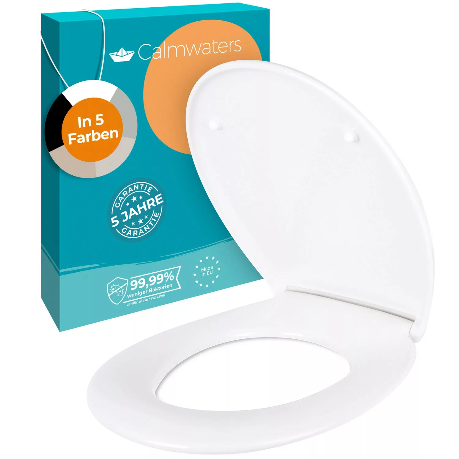 Calmwaters WC Sitz Premium Weiß Absenkautomatik Made In EU 250 kg Antibakte günstig online kaufen