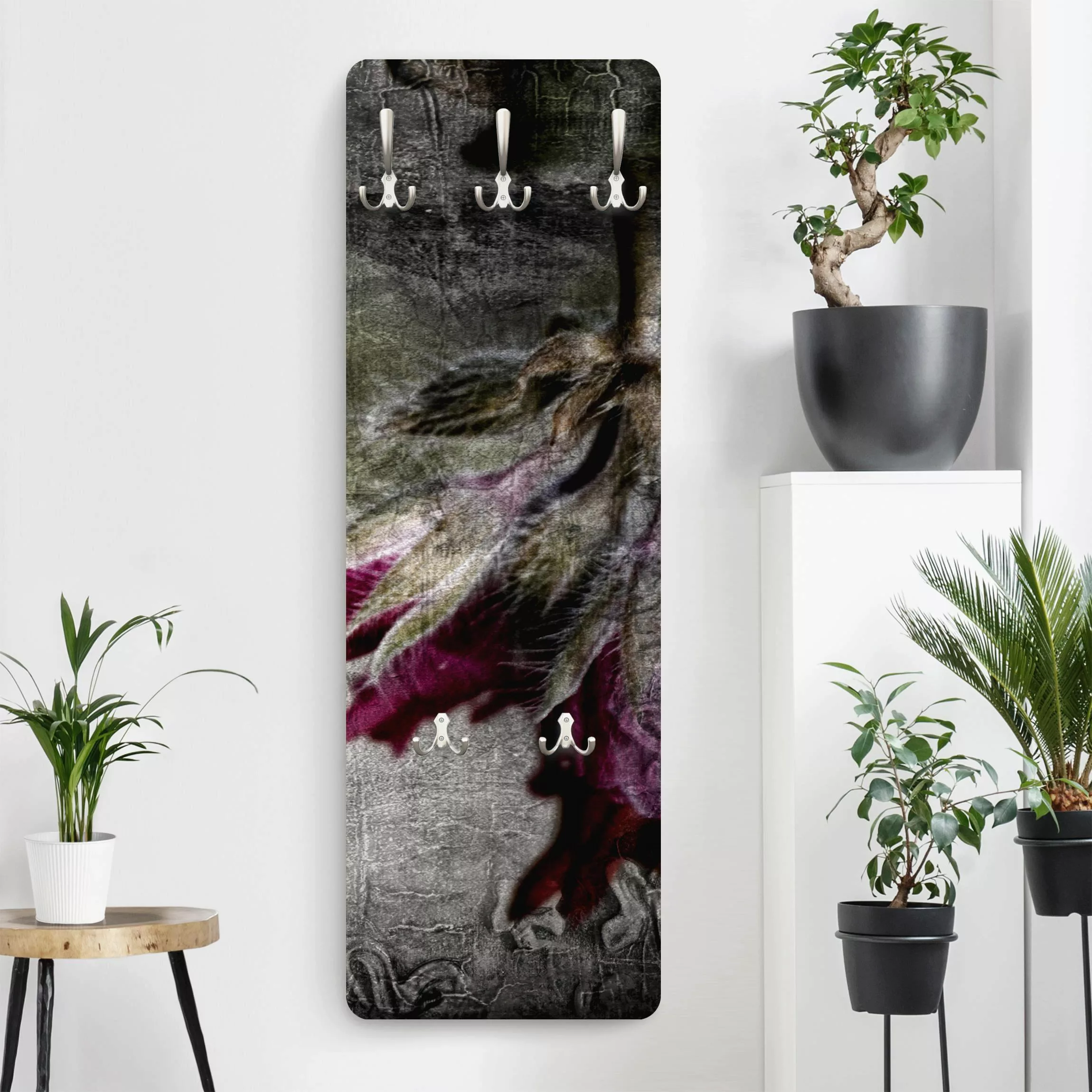 Wandgarderobe Holzpaneel Blumen Mystic Flower günstig online kaufen