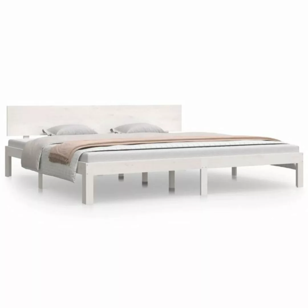 furnicato Bett Massivholzbett Weiß Kiefer 200x200 cm günstig online kaufen