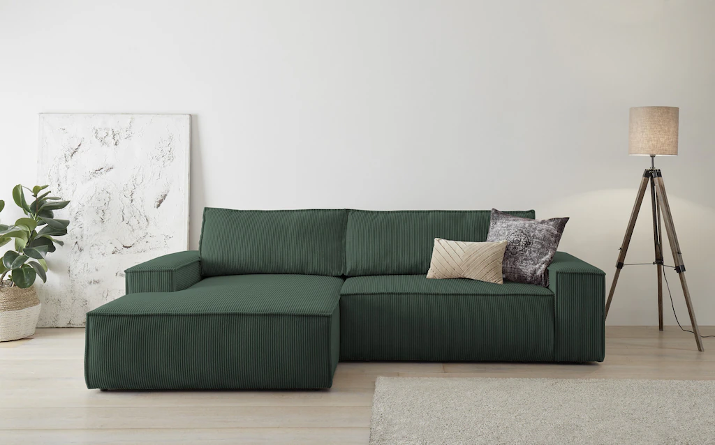 Ecksofa SHERWOOD Schlafsofa, mit Bettkasten, Cord-Bezug günstig online kaufen