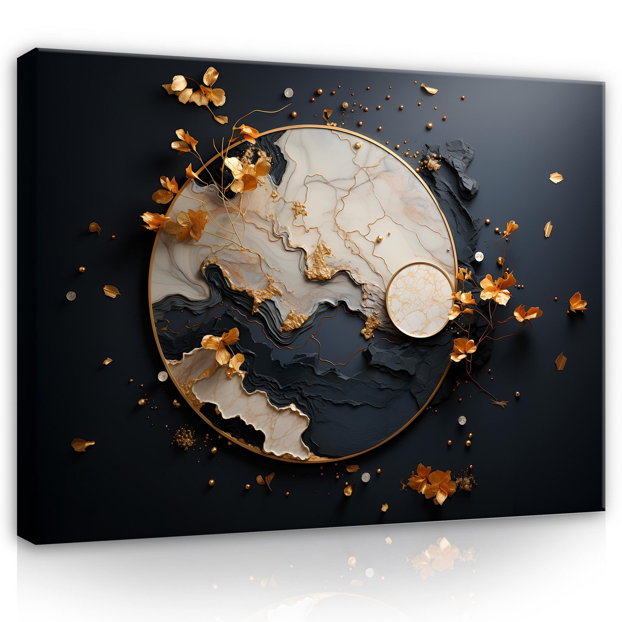 Wallarena Leinwandbild Abstrakt Gold Wandbild XXL günstig online kaufen