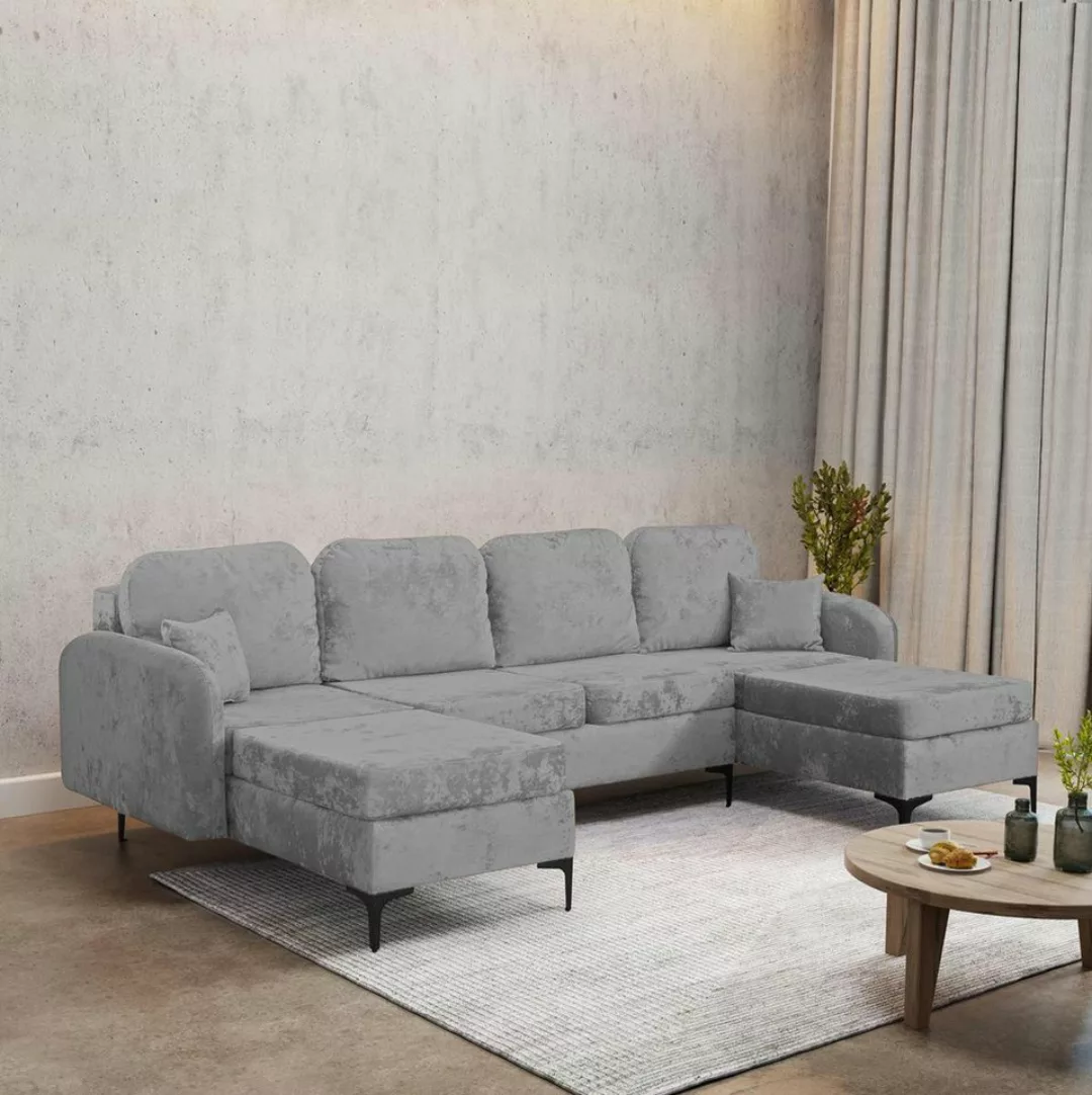 Compleo Ecksofa U -form BELLA, Klassisch, Breite: 294 cm, Metallfüße günstig online kaufen