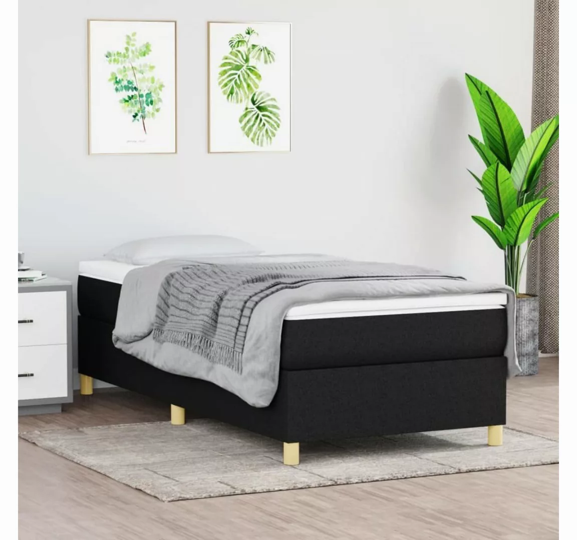 DOTMALL Boxspringbett Boxspringbett mit Matratze Schwarz 100x200 cm Stoff günstig online kaufen