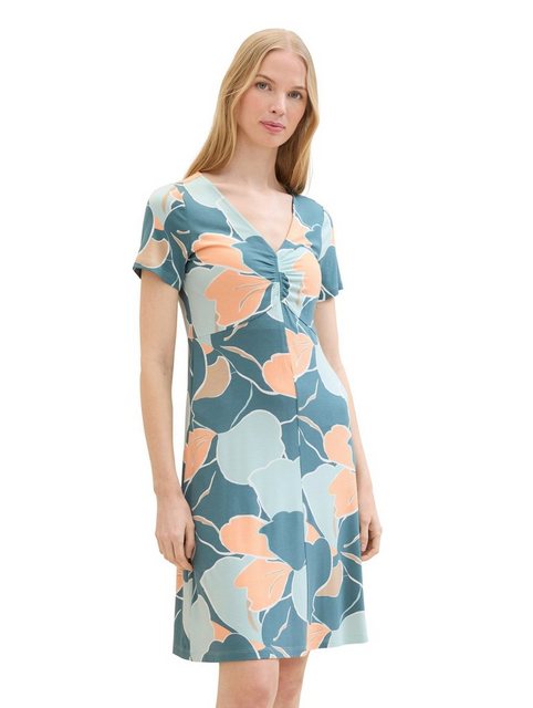 TOM TAILOR Minikleid mit Allover-Print und V-Ausschnitt günstig online kaufen