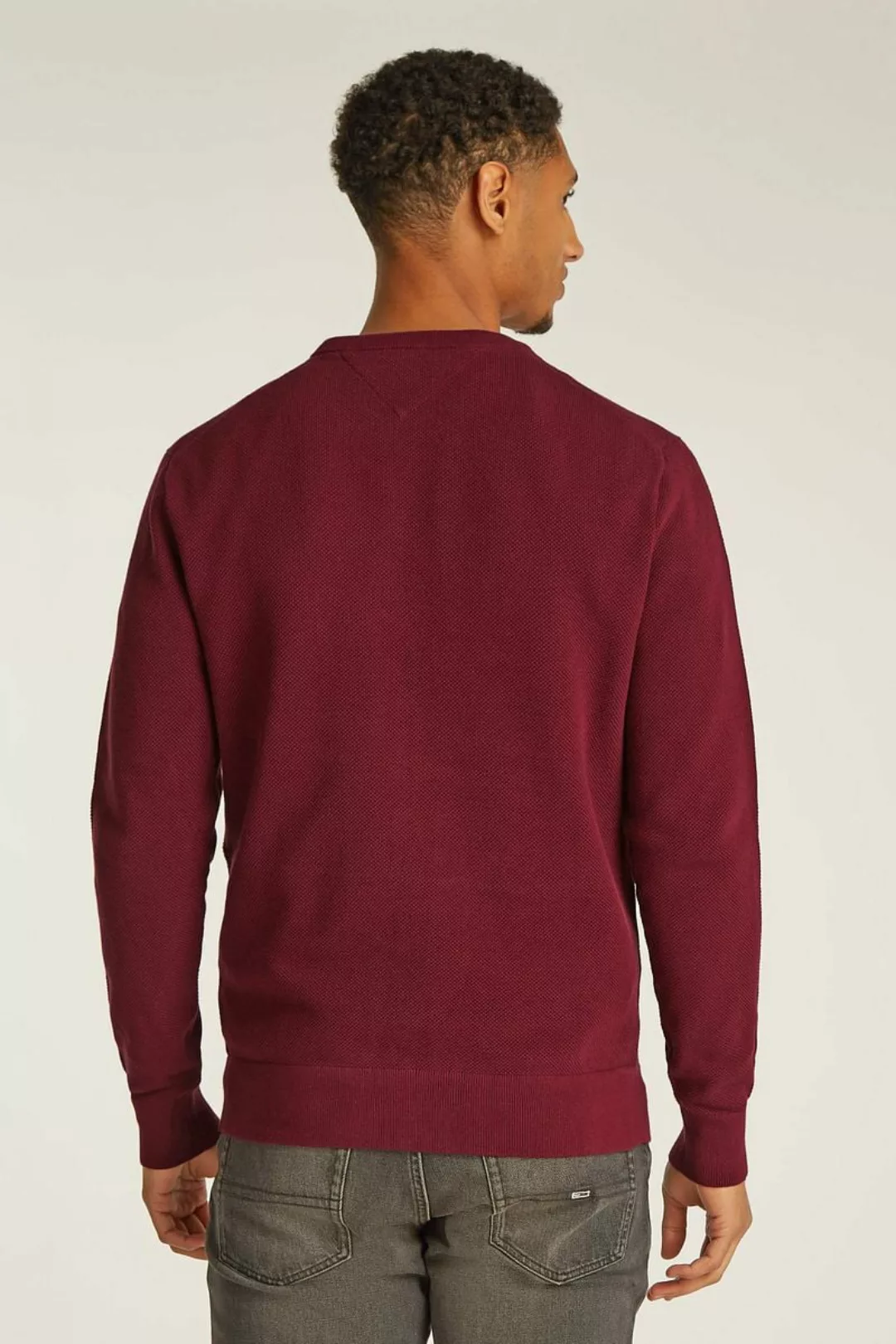 Tommy Hilfiger Structure Pullover Bordeaux Rot - Größe XL günstig online kaufen