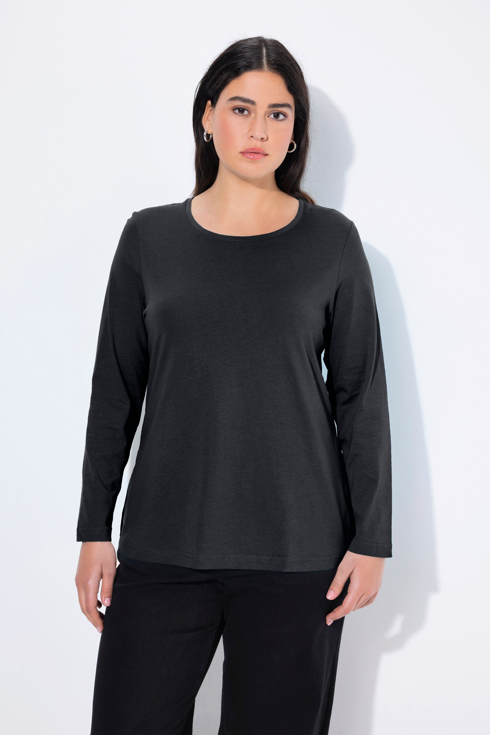Ulla Popken T-Shirt Shirt Slim Rundhalsausschnitt günstig online kaufen