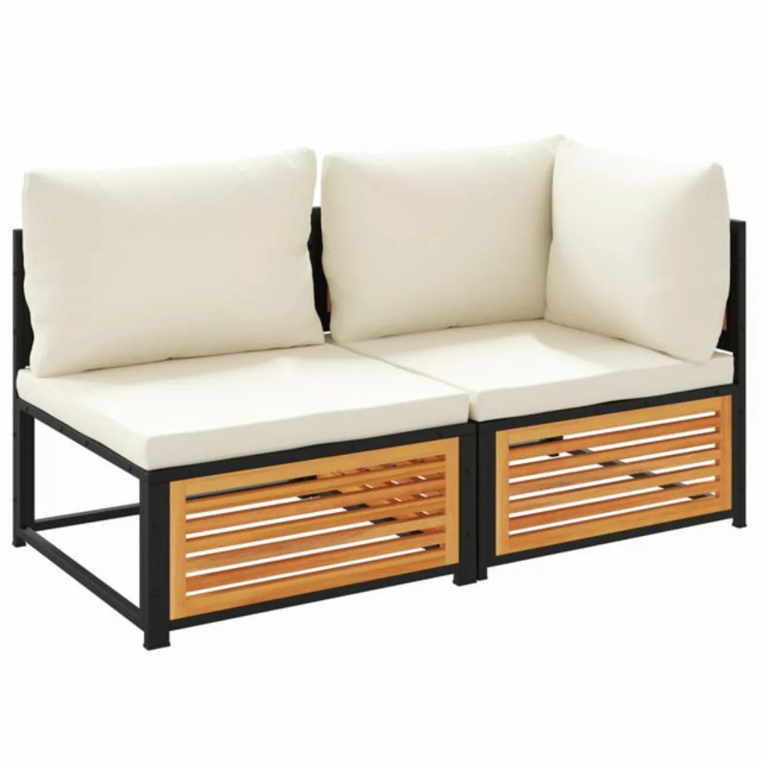 vidaXL Sofaelement Gartensofa mit Kissen 2-Sitzer Massivholz Akazie (1 St) günstig online kaufen