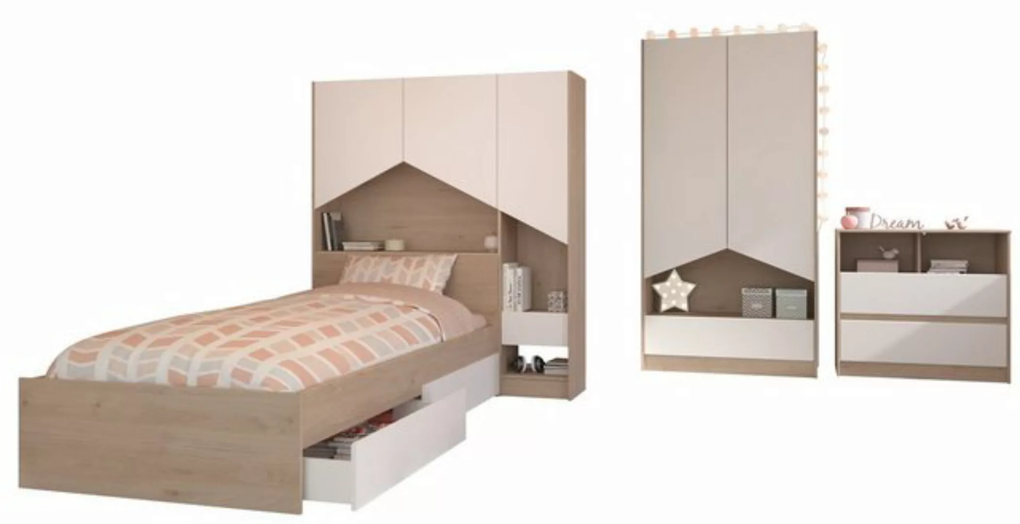 Parisot Stauraumbett Parisot Shelter2-Kinder-und Jugendzimmer in Beige Brau günstig online kaufen