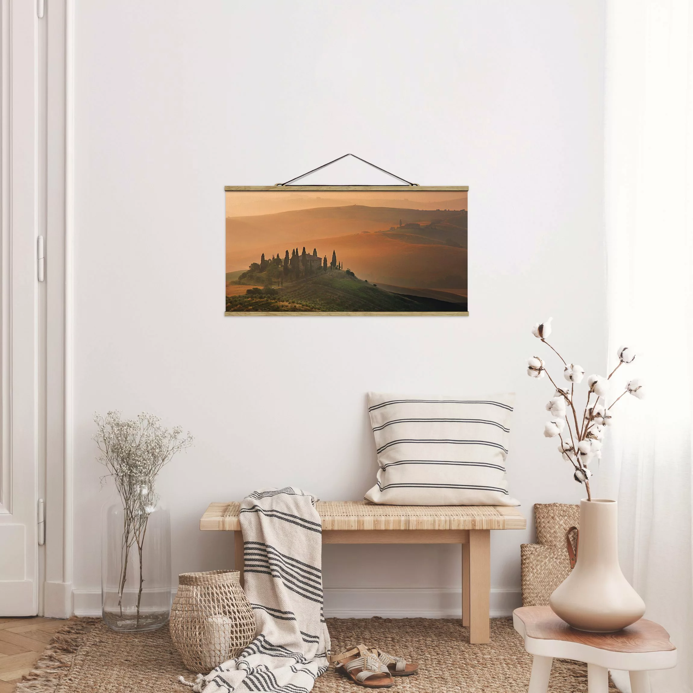 Stoffbild Architektur mit Posterleisten - Querformat Dreams of Tuscany günstig online kaufen