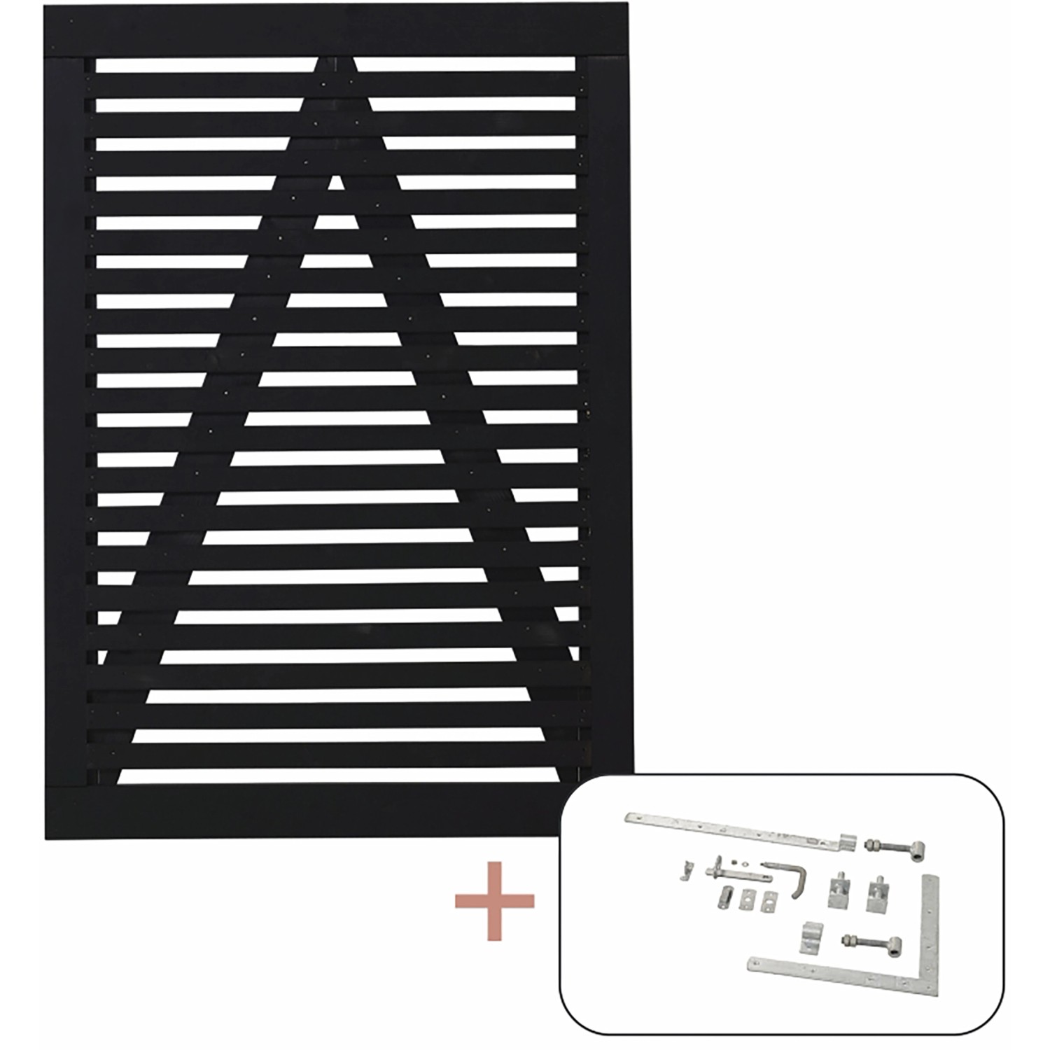 Plus Holz Einzeltor Tokyo Nadelholz Schwarz 100 cm x 140 cm günstig online kaufen