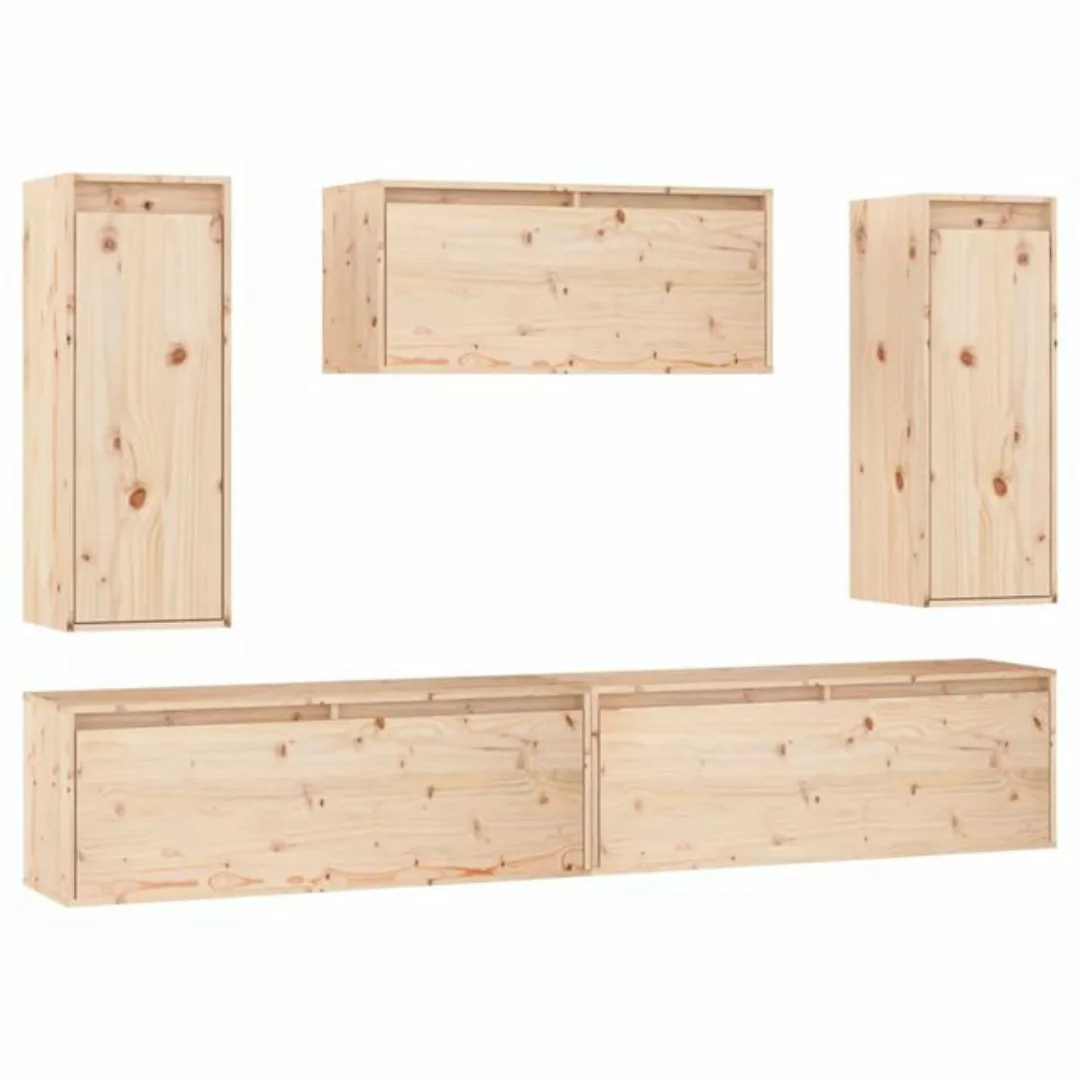 vidaXL TV-Schrank TV-Schränke 5 Stk Massivholz Kiefer Lowboard Lowboard günstig online kaufen