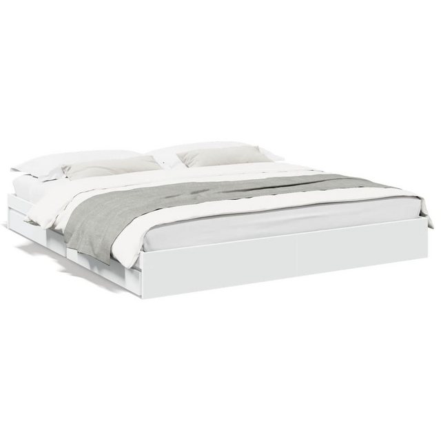 vidaXL Bett Bettgestell mit Schubladen Weiß 200x200 cm Holzwerkstoff günstig online kaufen