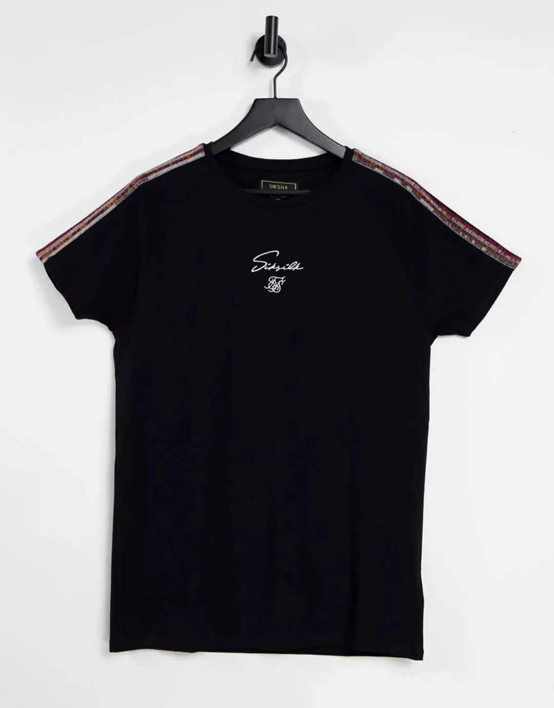 Siksilk – T-Shirt mit Raglanärmeln in Schwarz günstig online kaufen