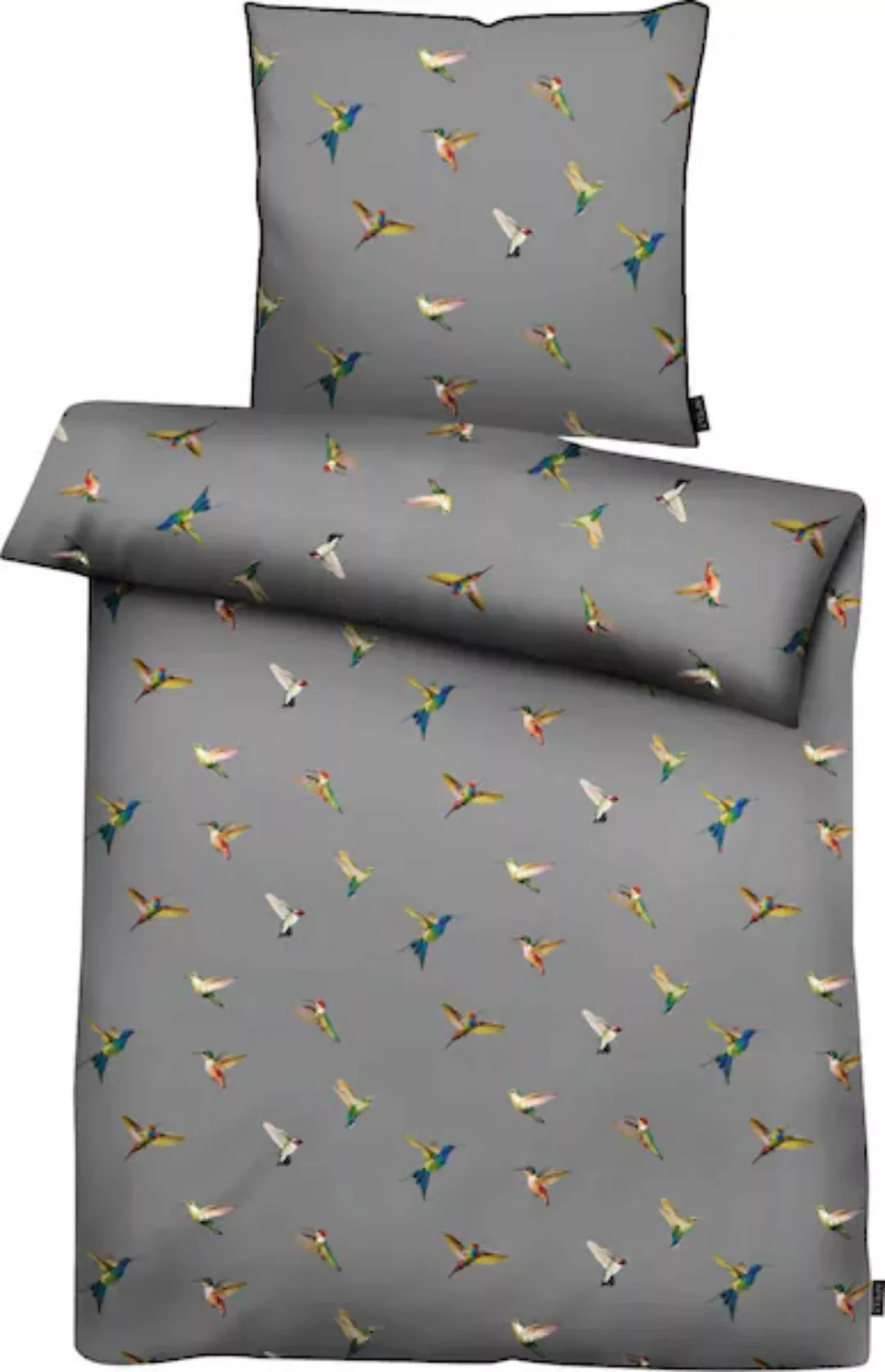 APELT Bettwäsche »Kolibri«, (2 tlg.), stylische bunte Vögel günstig online kaufen