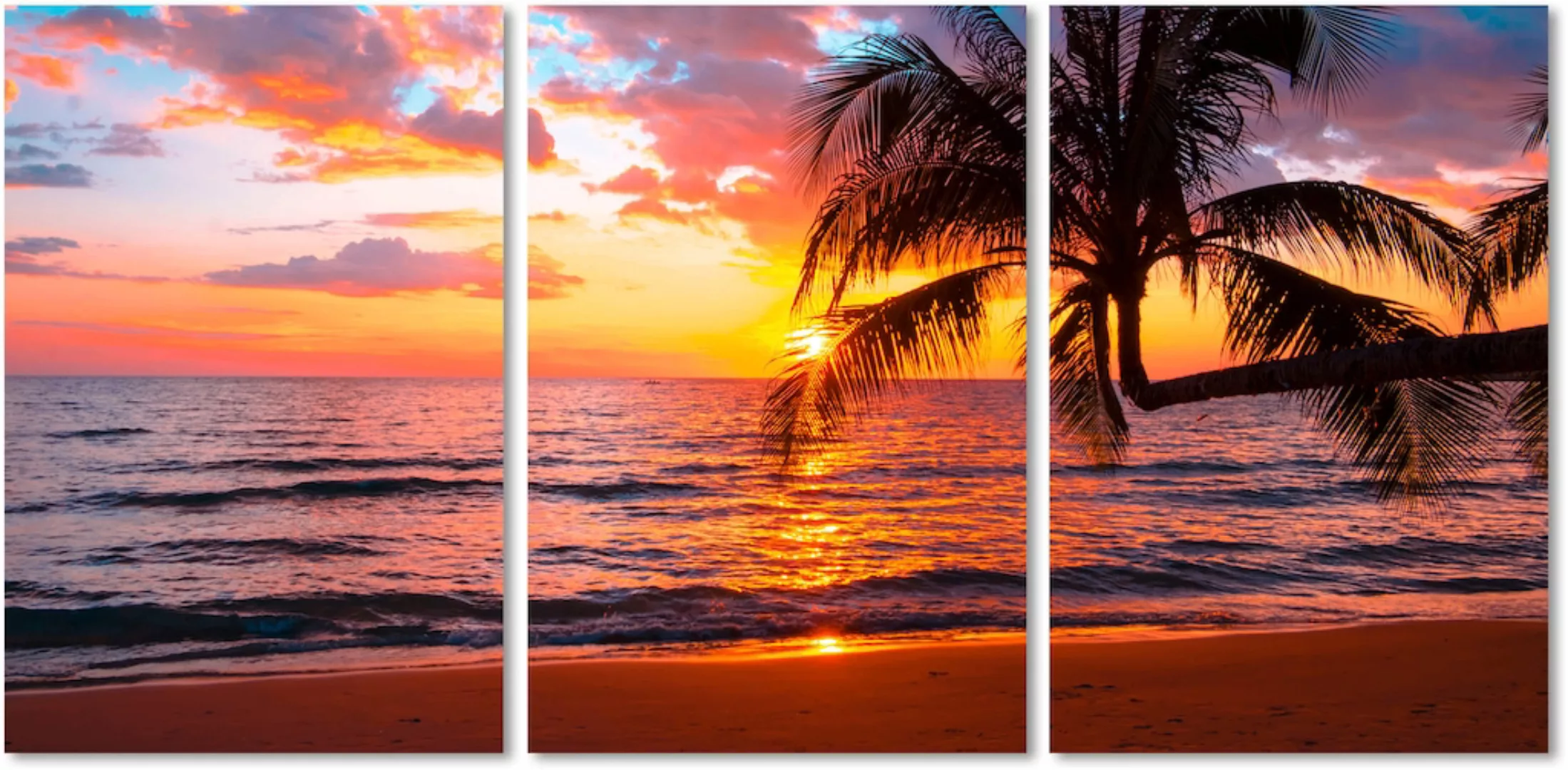 queence Acrylglasbild "Paradise Beach 3-teilig", Strand, (1 St.) günstig online kaufen