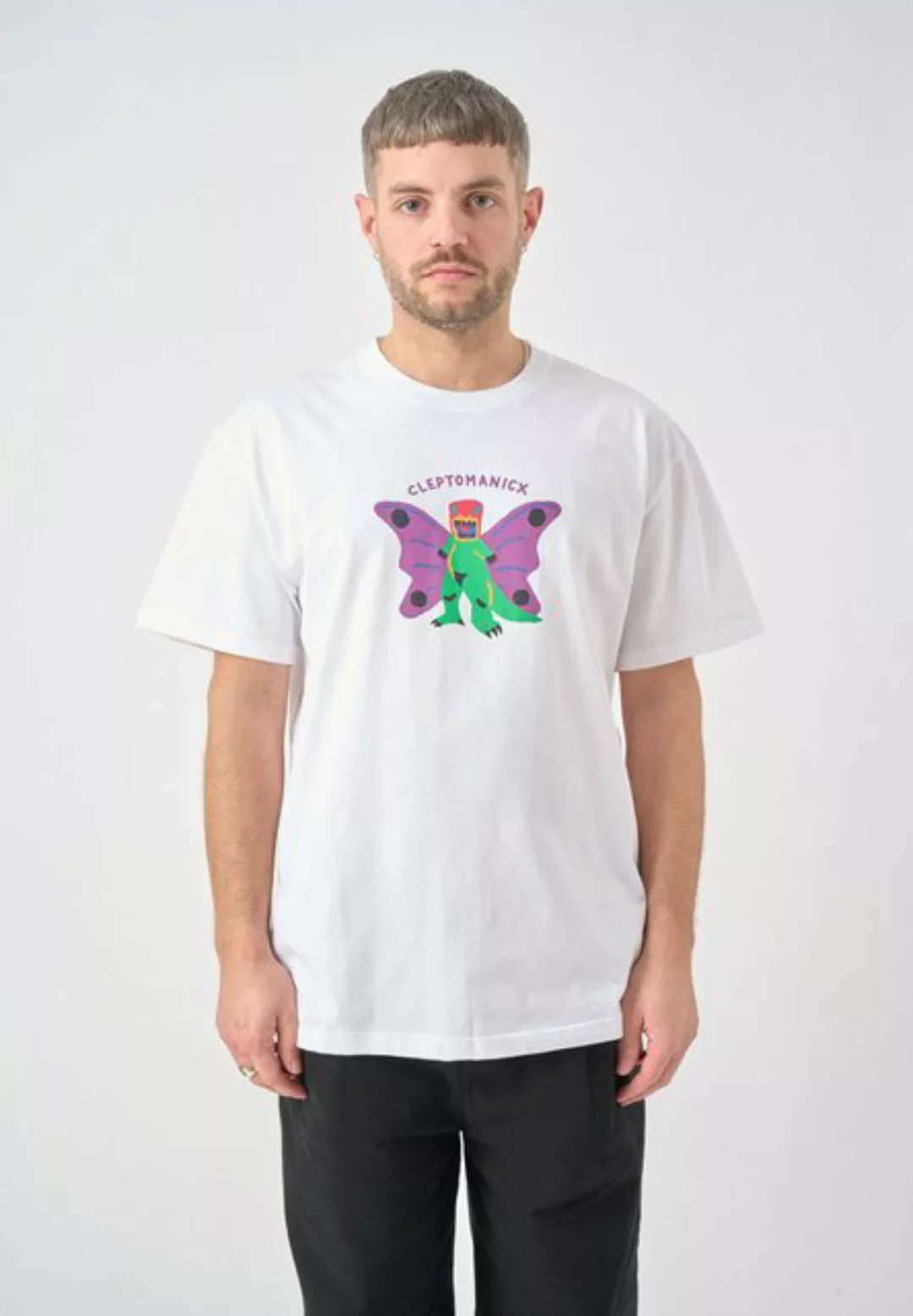 Cleptomanicx T-Shirt Boxy Tee Butterdragon im lockeren Schnitt günstig online kaufen