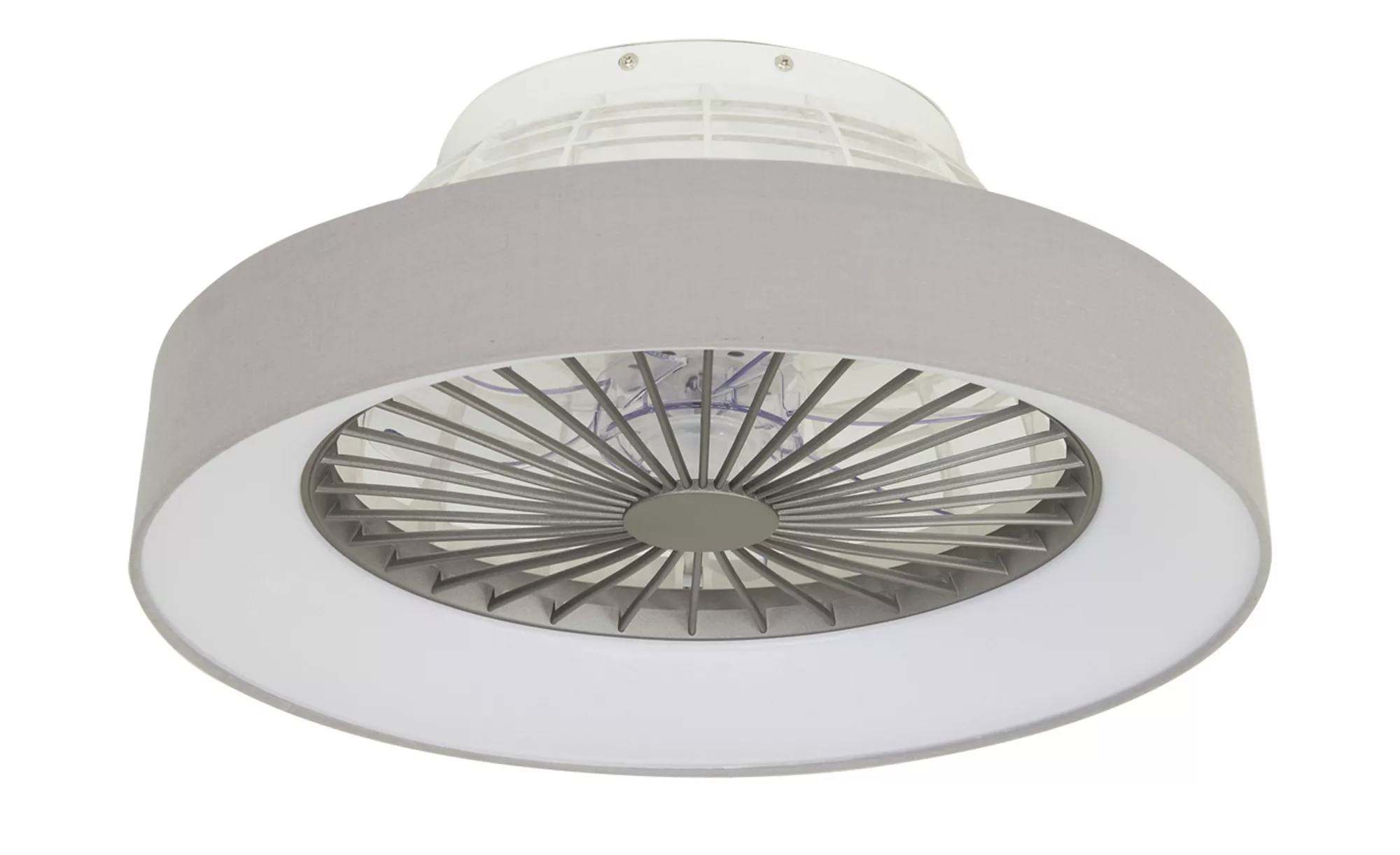 Deckenventilator mit Stoffschirm in grau   ¦ grau ¦ Maße (cm): H: 19  Ø: 47 günstig online kaufen