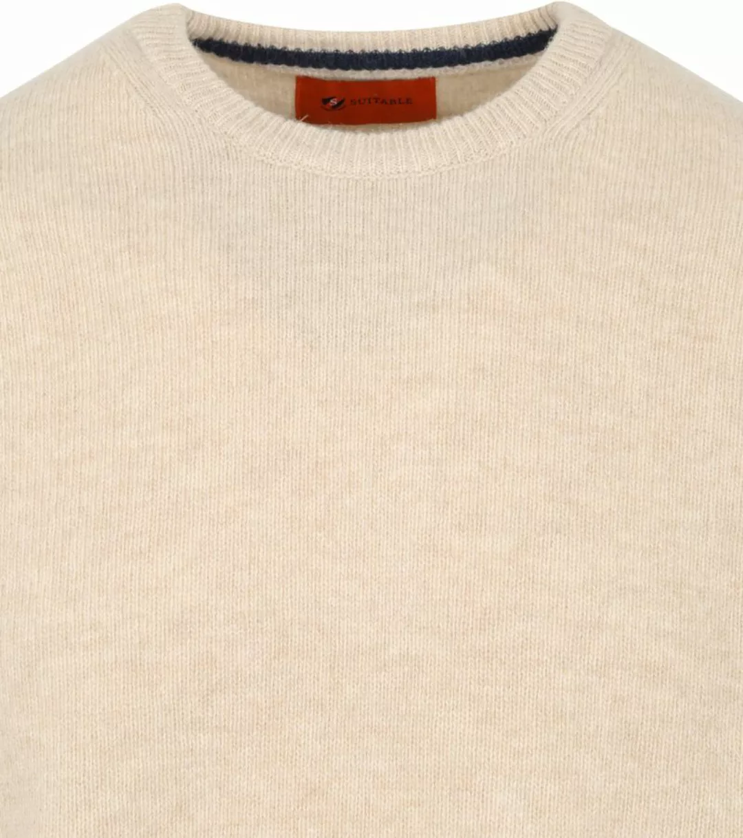 Suitable Pullover Wolle O-Neck Beige - Größe L günstig online kaufen