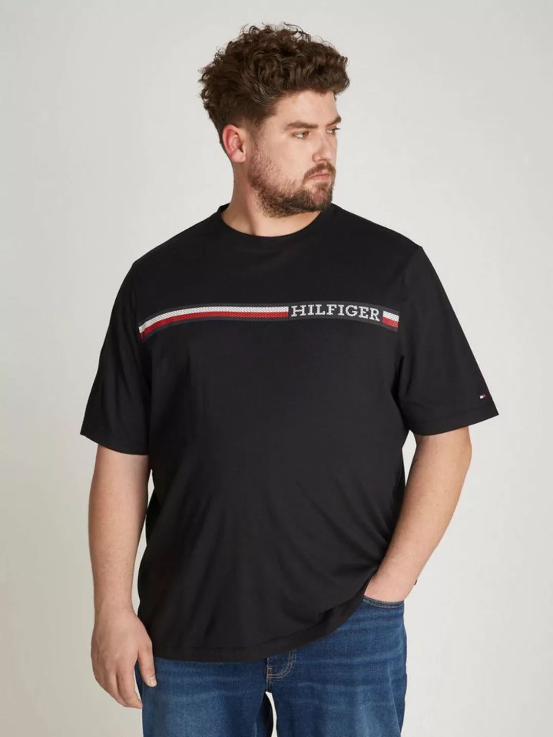 Tommy Hilfiger Big & Tall T-Shirt BT-CHEST STRIPE TEE-B Große Größen mit Lo günstig online kaufen