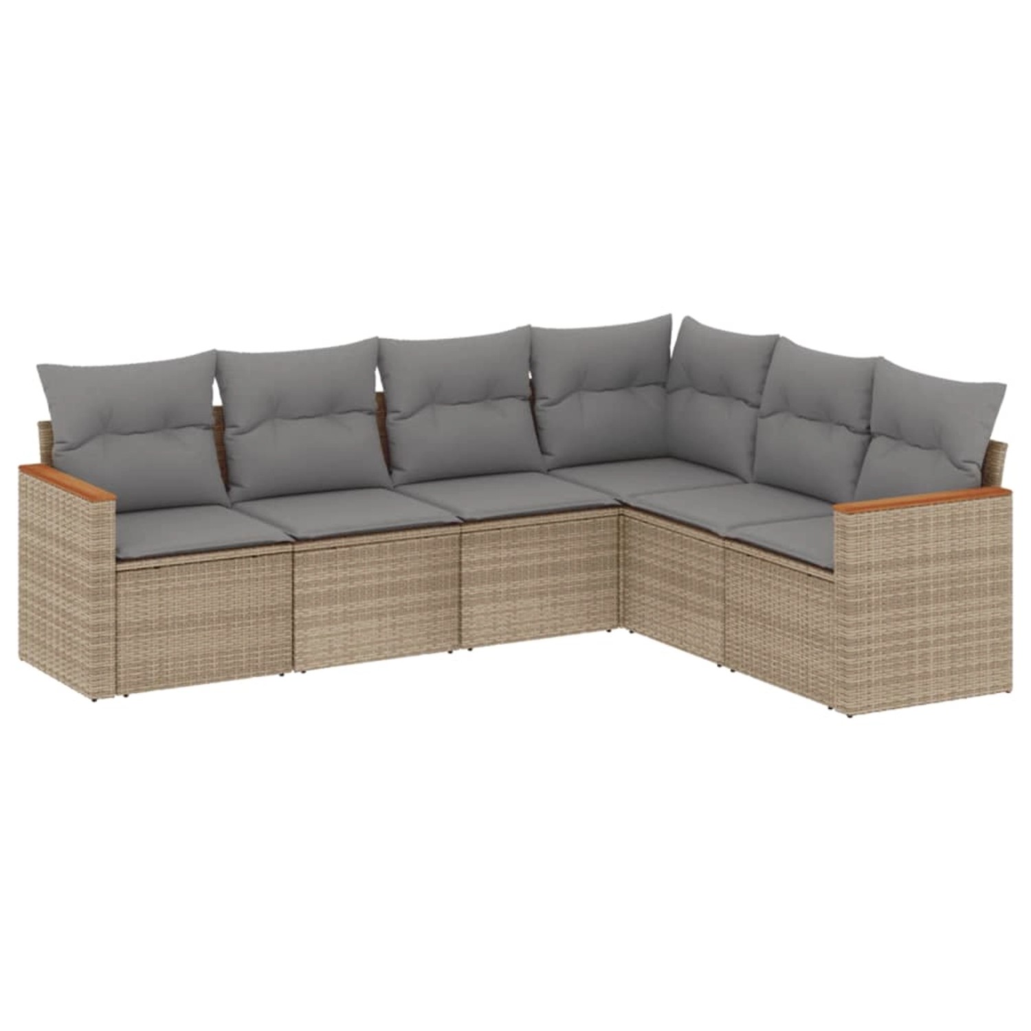 vidaXL 6-tlg Garten-Sofagarnitur mit Kissen Beige Poly Rattan Modell 112 günstig online kaufen