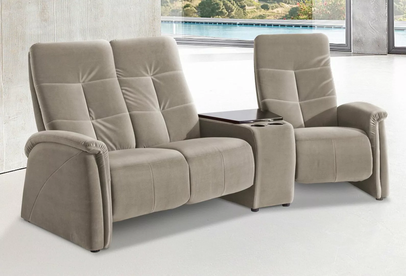 exxpo - sofa fashion 3-Sitzer Tivoli, Kinosofa mit Tischablage und Stauraum günstig online kaufen