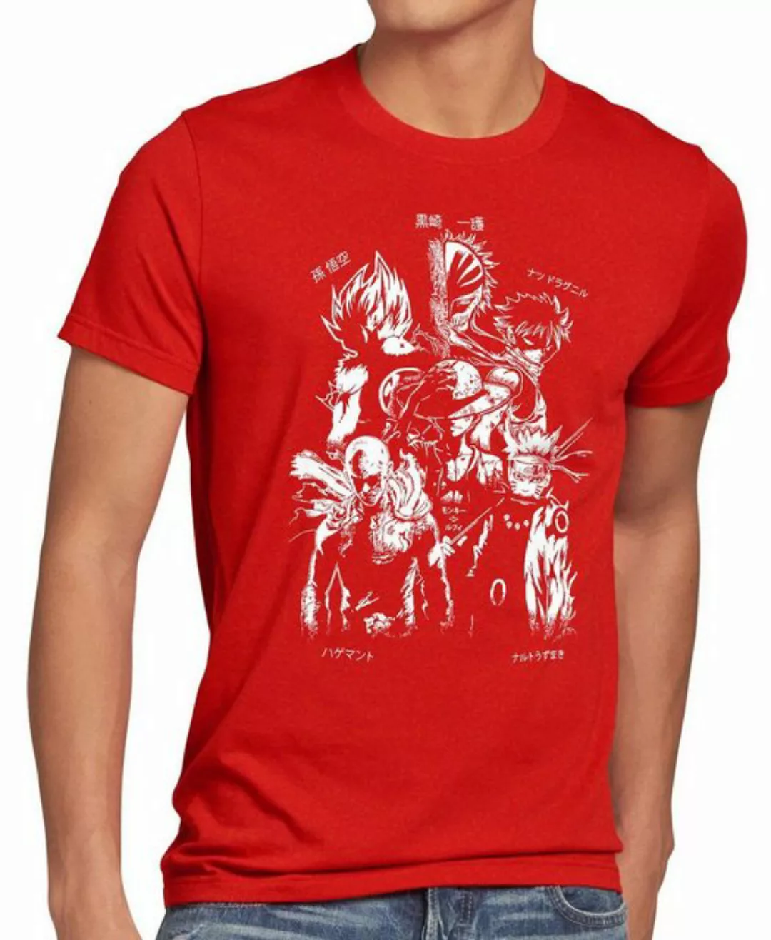 style3 Print-Shirt Herren T-Shirt Anime Heroes goku luffy saitama piece son günstig online kaufen