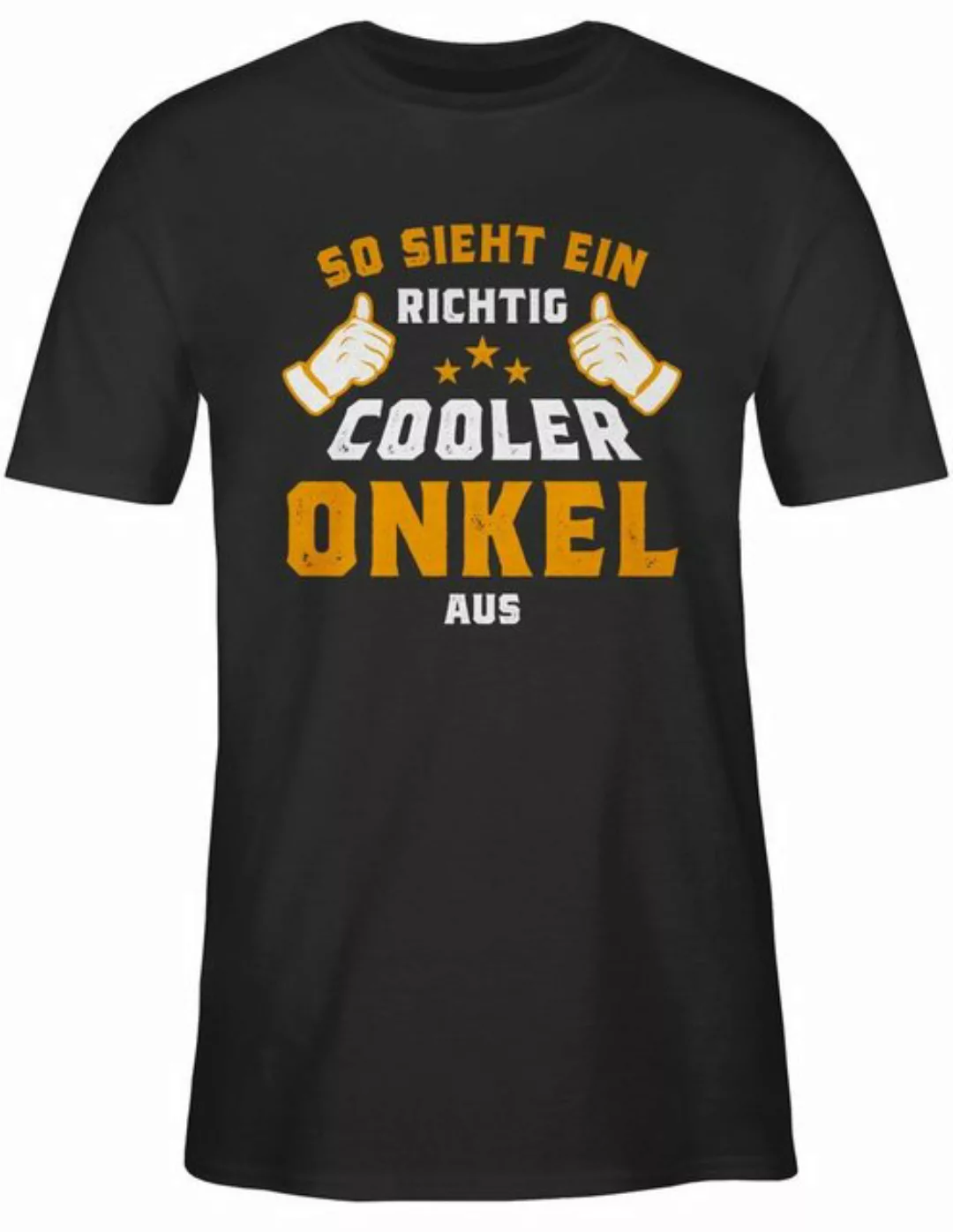 Shirtracer T-Shirt So sieht ein richtig cooler Onkel aus Orange Onkel günstig online kaufen