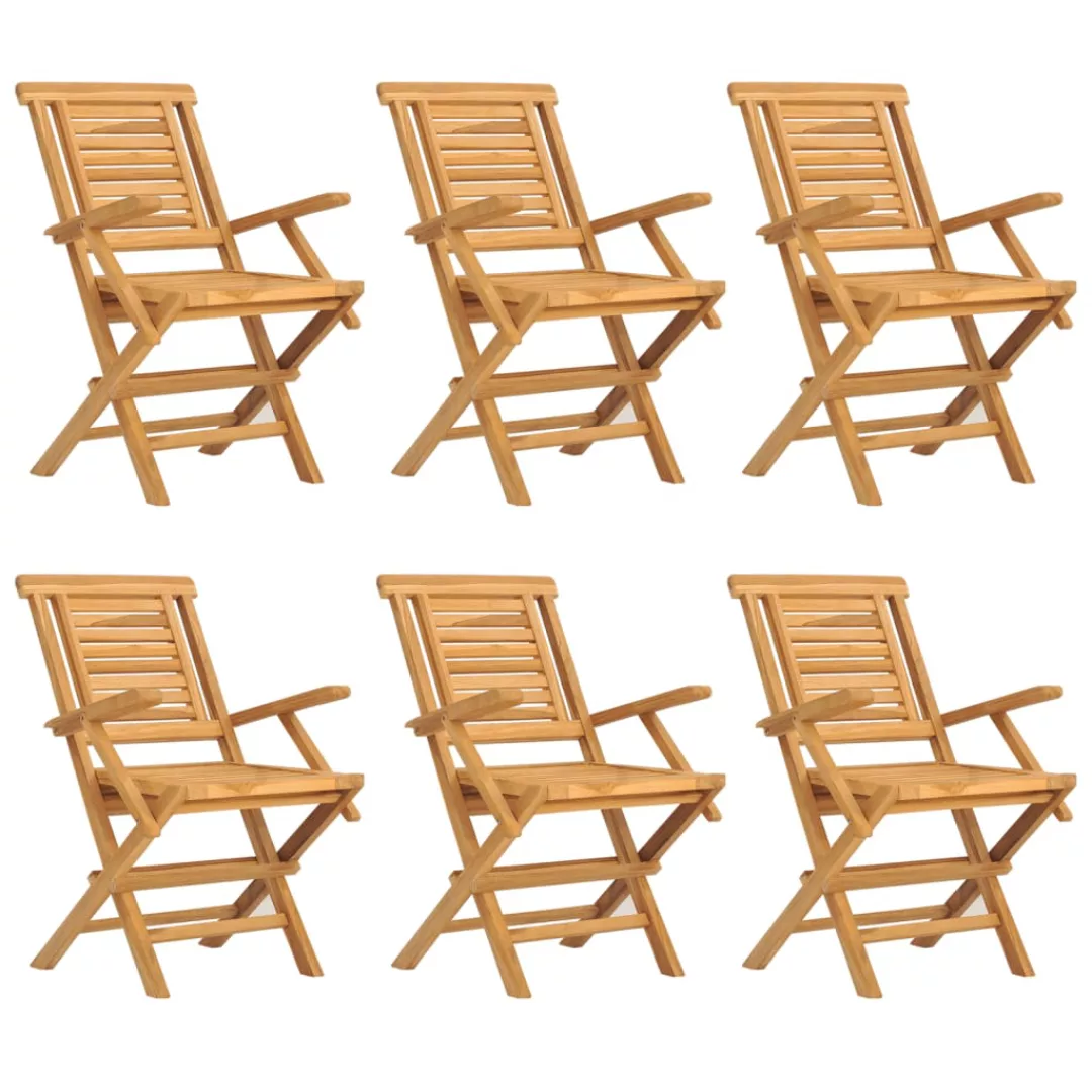 Vidaxl Gartenstühle 6 Stk. Klappbar 56x63x90 Cm Massivholz Teak günstig online kaufen