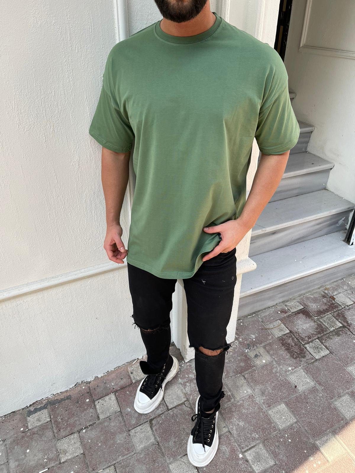 Megaman Jeans T-Shirt Herren Oversize T-Shirt günstig online kaufen