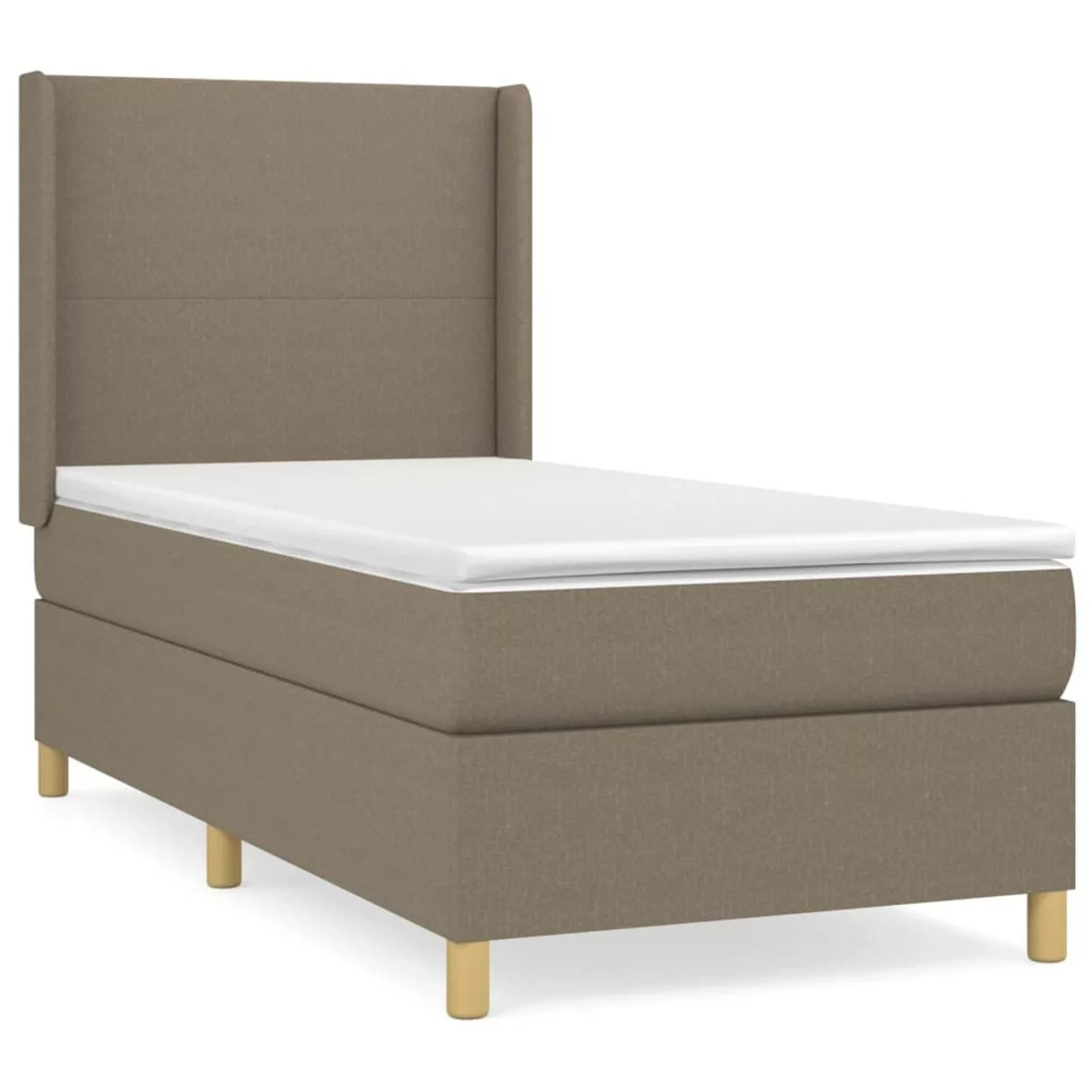 vidaXL Boxspringbett mit Matratze Taupe 90x200 cm Stoff1378916 günstig online kaufen