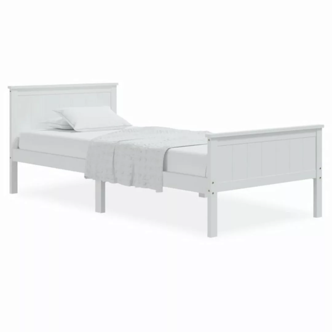 furnicato Bett Massivholzbett Weiß Kiefer 100x200 cm günstig online kaufen