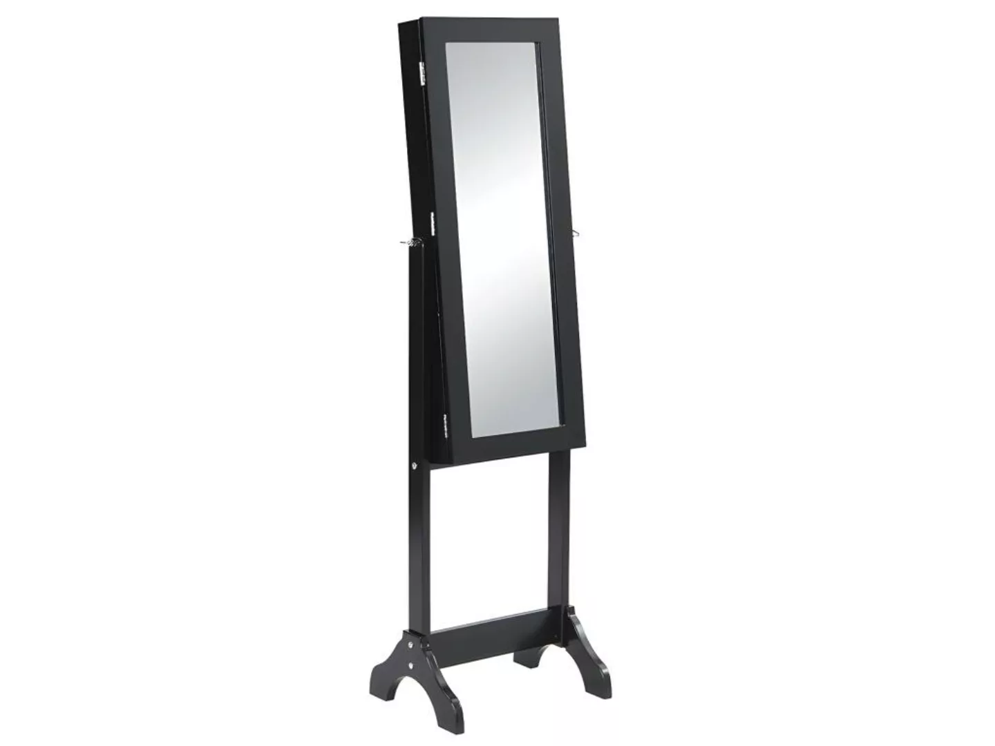 Schmuckspiegel Spiegelschrank - Kiefernholz - H. 120 cm - Schwarz - BERENIC günstig online kaufen