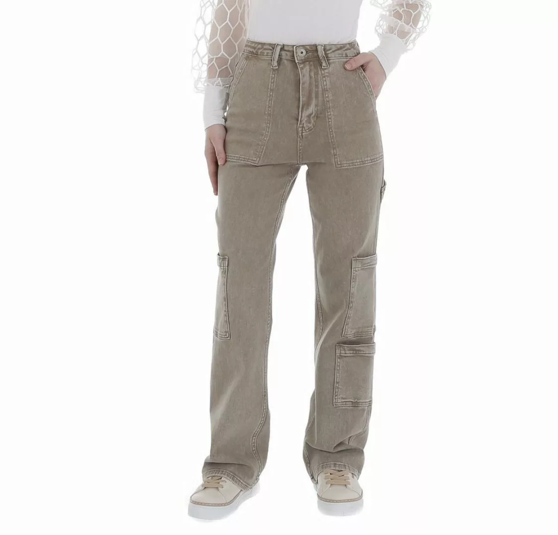 Ital-Design Cargohose Damen Freizeit (86358999) Used-Look Stretch Stoffhose günstig online kaufen