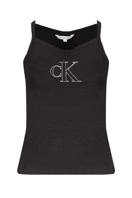 Calvin Klein Jeans Blusenshirt Elegantes Damen-Tanktop Schwarz mit Print au günstig online kaufen