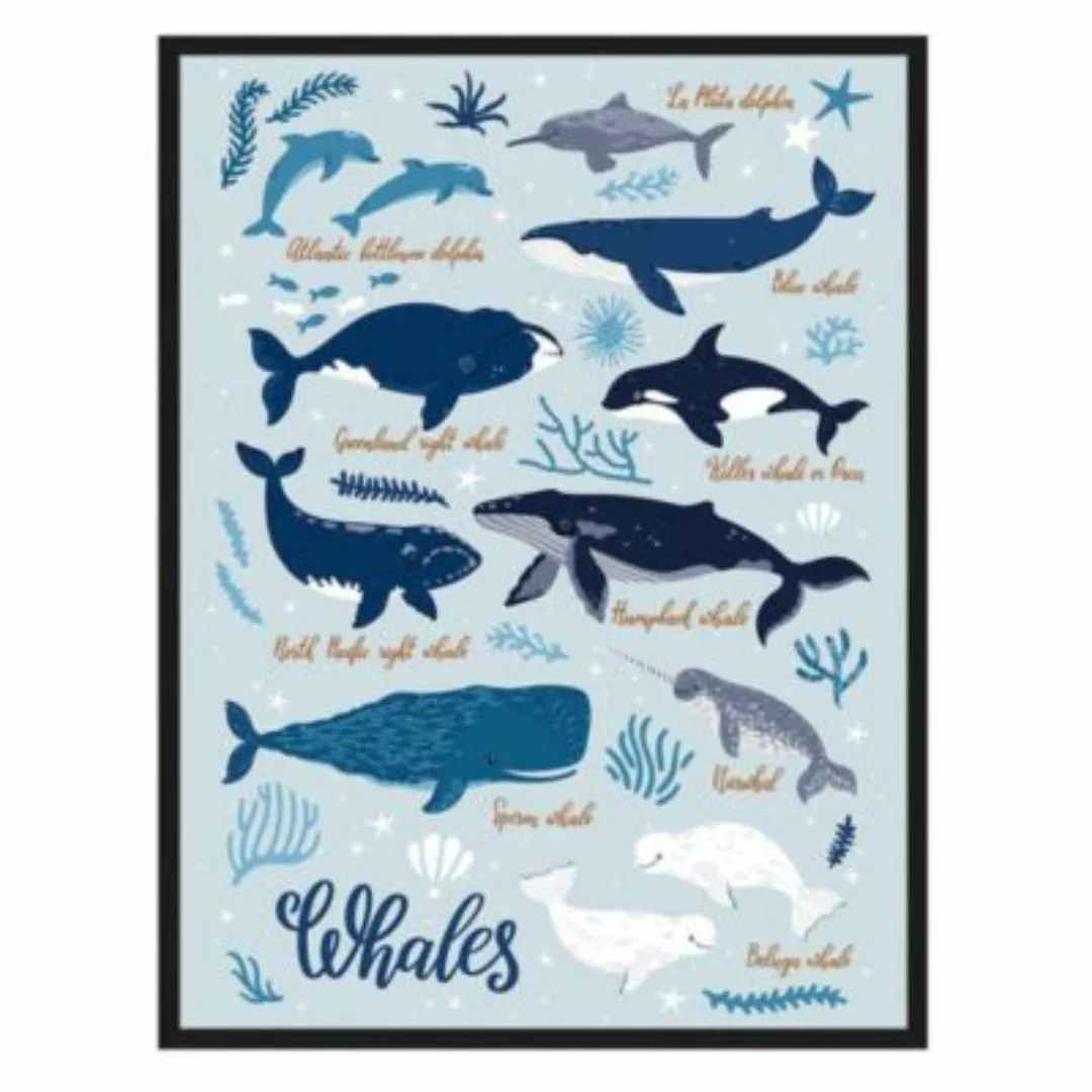 Milan Moon Wandbild Die Wale schwarz Gr. 30 x 40 günstig online kaufen