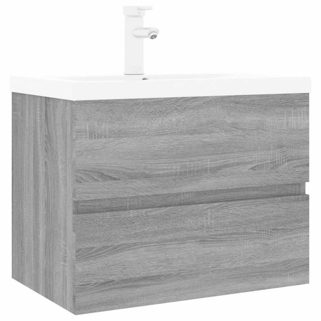 vidaXL Badezimmerspiegelschrank Waschbeckenschrank mit Einbaubecken Grau So günstig online kaufen