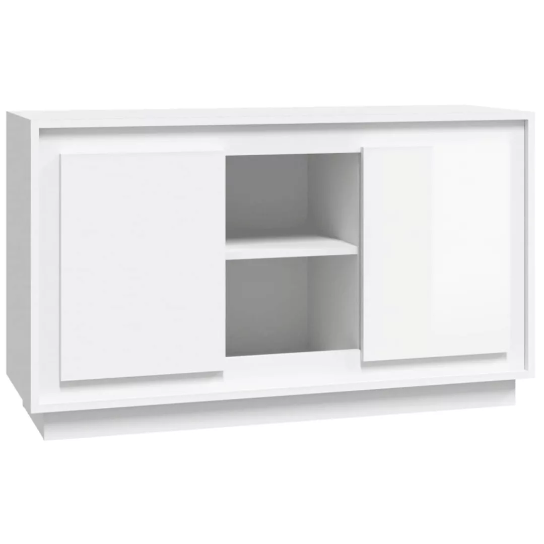Vidaxl Sideboard Hochglanz-weiß 102x35x60 Cm Holzwerkstoff günstig online kaufen