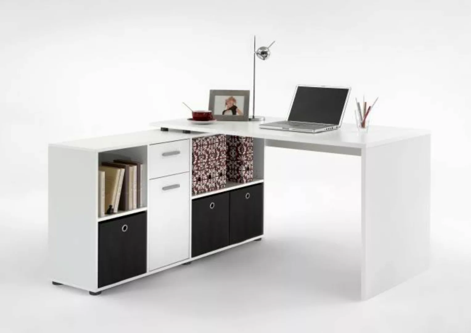 Schreibtisch  weiß B/H/T: ca. 136x74x66,5 cm günstig online kaufen